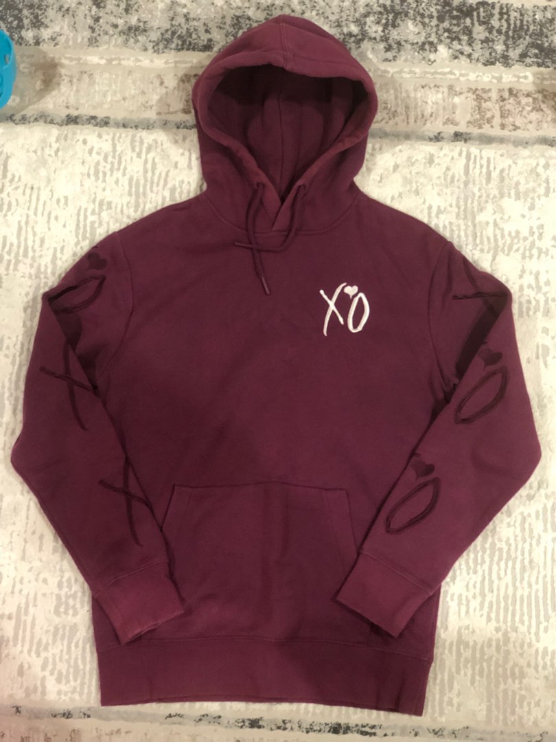 H&m the hot sale weeknd burgundy hoodie