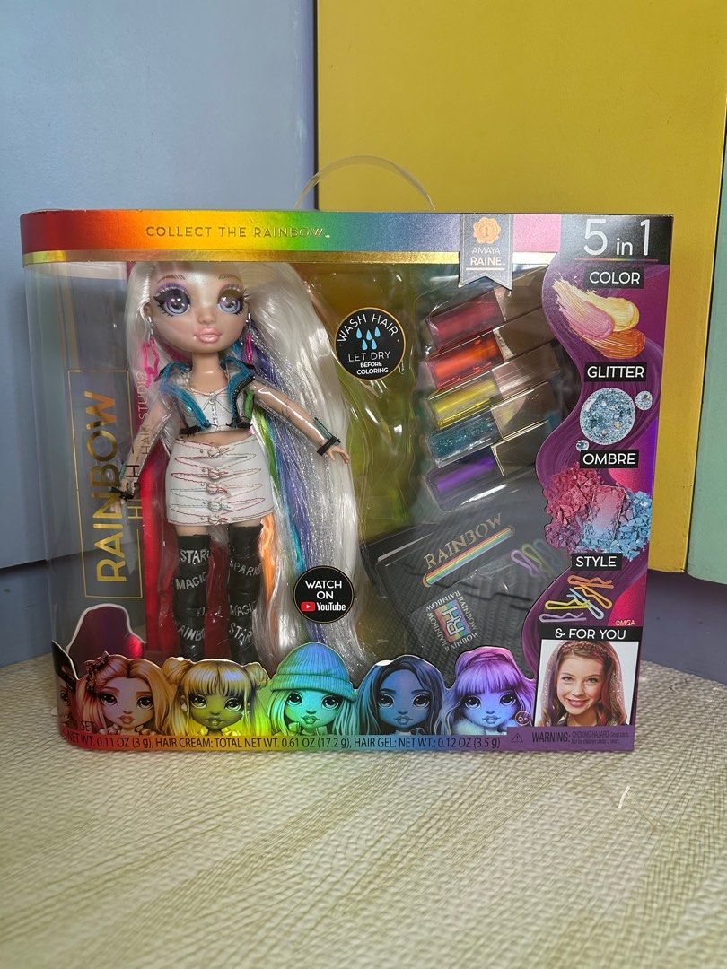 Rainbow High Hair Studio Exclusive Amaya Raine Fashion Doll 5-in-1 for  Girls 6
