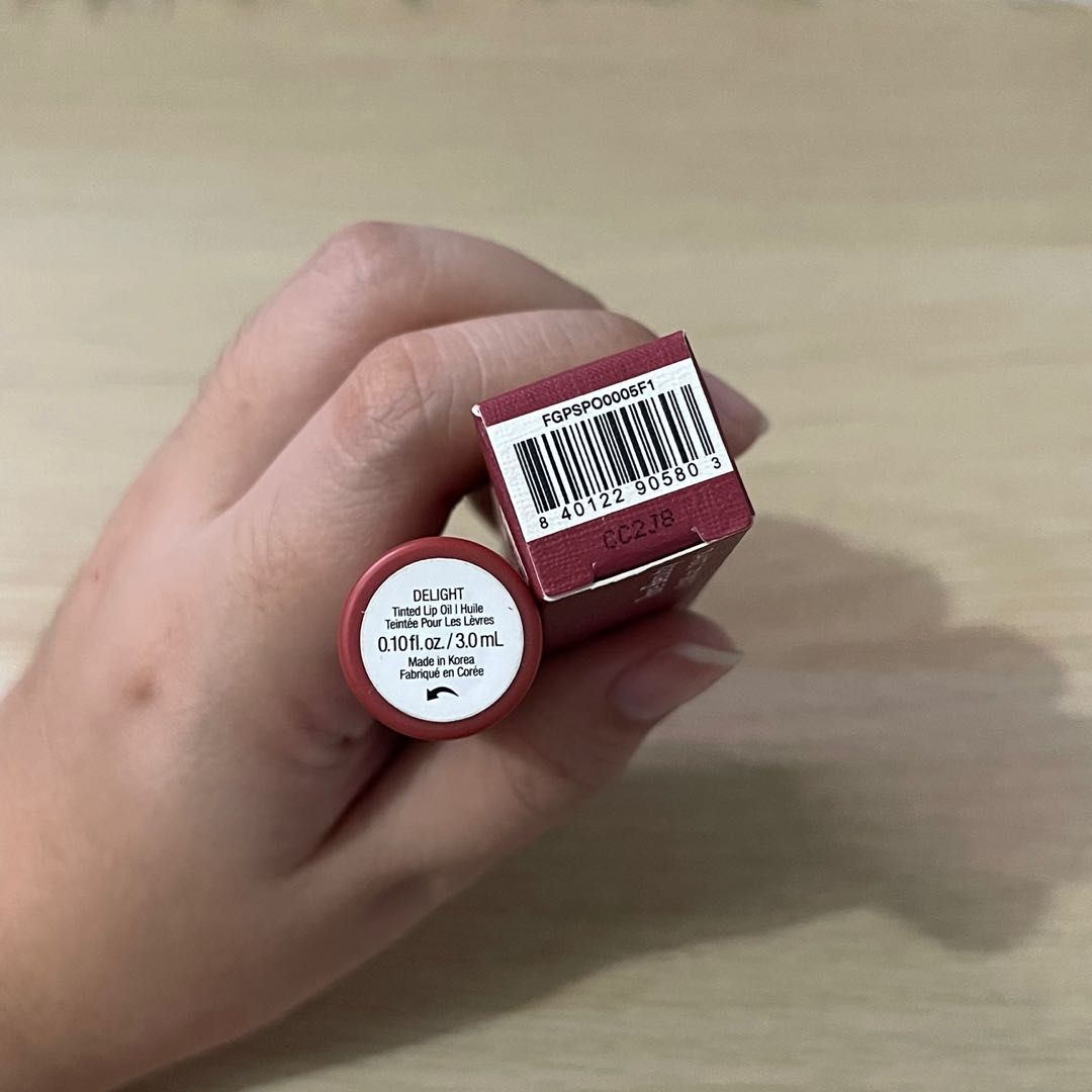 Rare Beauty Lip Oil in Delight - SWATCHED ONLY, Beauty & Personal Care ...