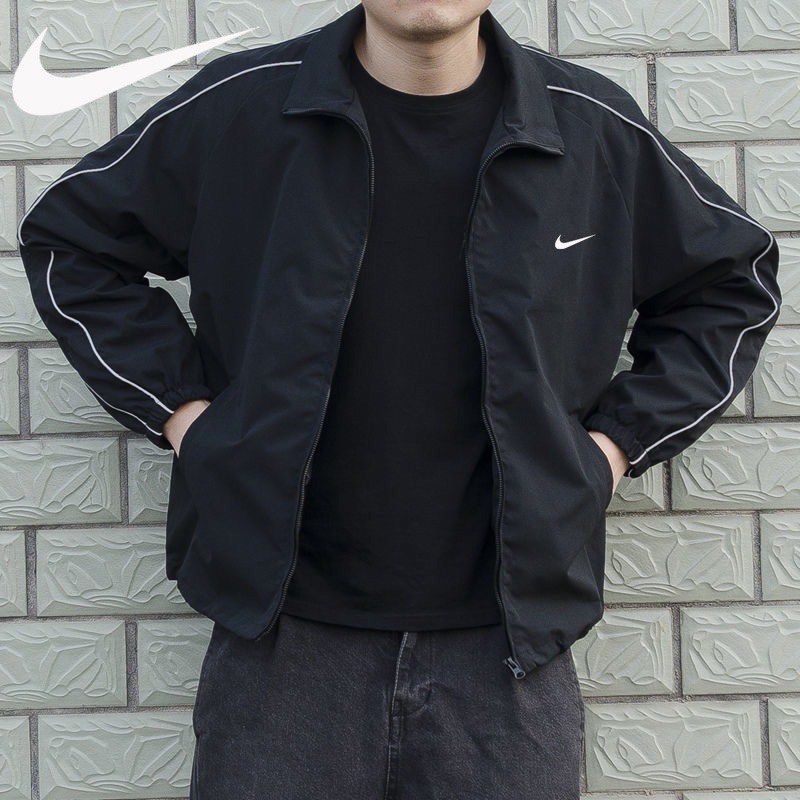 BRAND NEW IN STOCK Nike Vintage Jacket Stand Collar Casual Loose Spring Autumn Windbreaker Sports Zip Top
