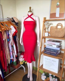 Red Elegant Fitting Bodycon Party Dress for Women