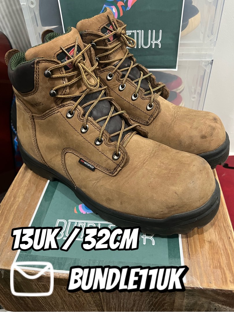 Red Wing 2240 NT Safety Boots Brown Steel Toe 13UK, Men's Fashion