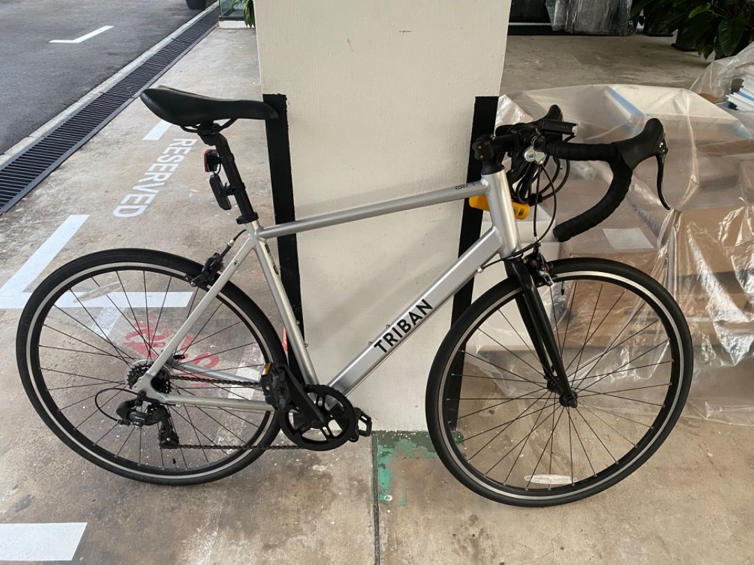 Btwin triban rc 100 hotsell road bike light grey