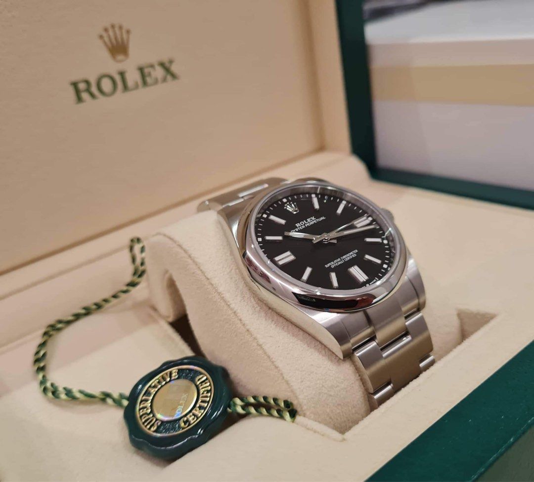 Rolex Oyster Perpetual (Category: Luxury Watches) located in Manila. Submitted by donijosemiguel (Listing ID 1236030064, Image 2). Description: Rolex Brand new Oyster Perpetual black dial 41 -Brand new 2023 -41mm -10/10 condition -complete/ full set .