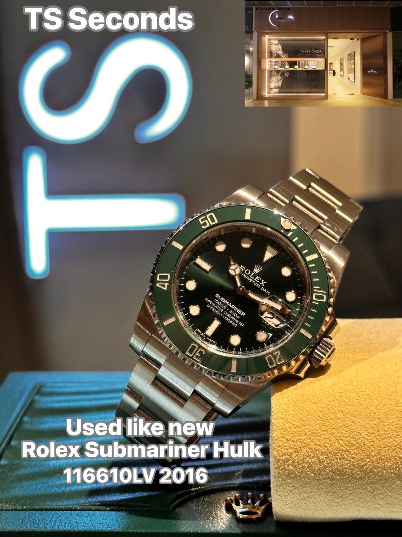 Rolex Submariner Hulk - Model 116610LV, 40mm Stainless Steel Watch, B&p (2019)