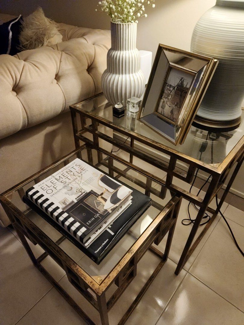 Rustic Golden Sidetable, Furniture & Home Living, Furniture, Tables ...