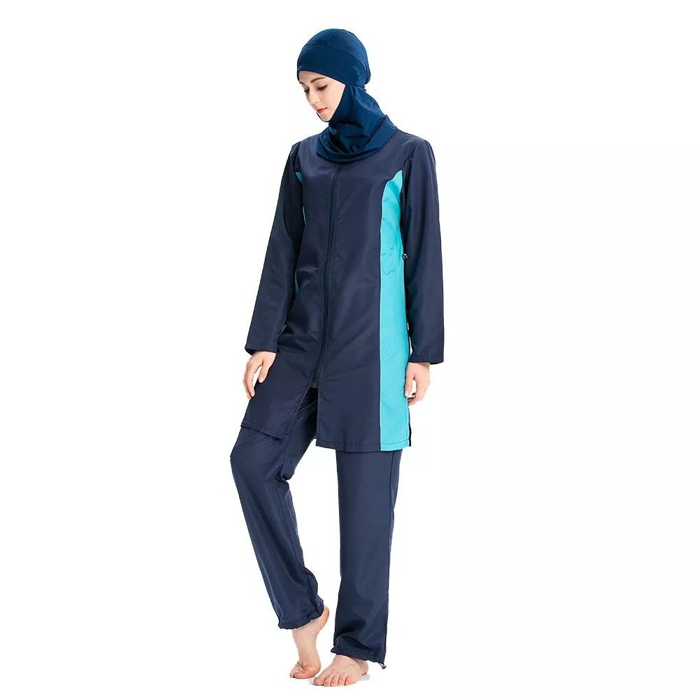 S 4XL women muslimah swimwear set with full covered head Women s