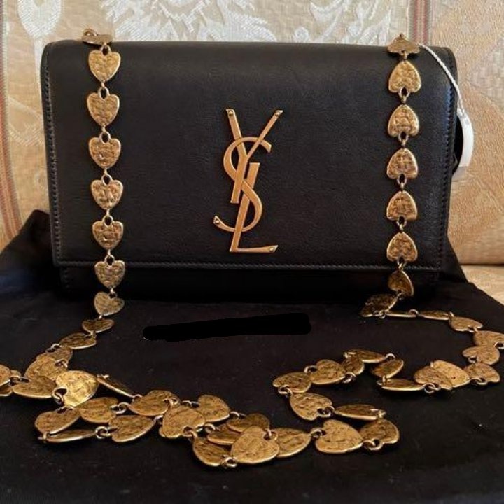 💋Saint Laurent Ysl Black Leather Small Kate Heart Chain Bag, Luxury, Bags  & Wallets on Carousell