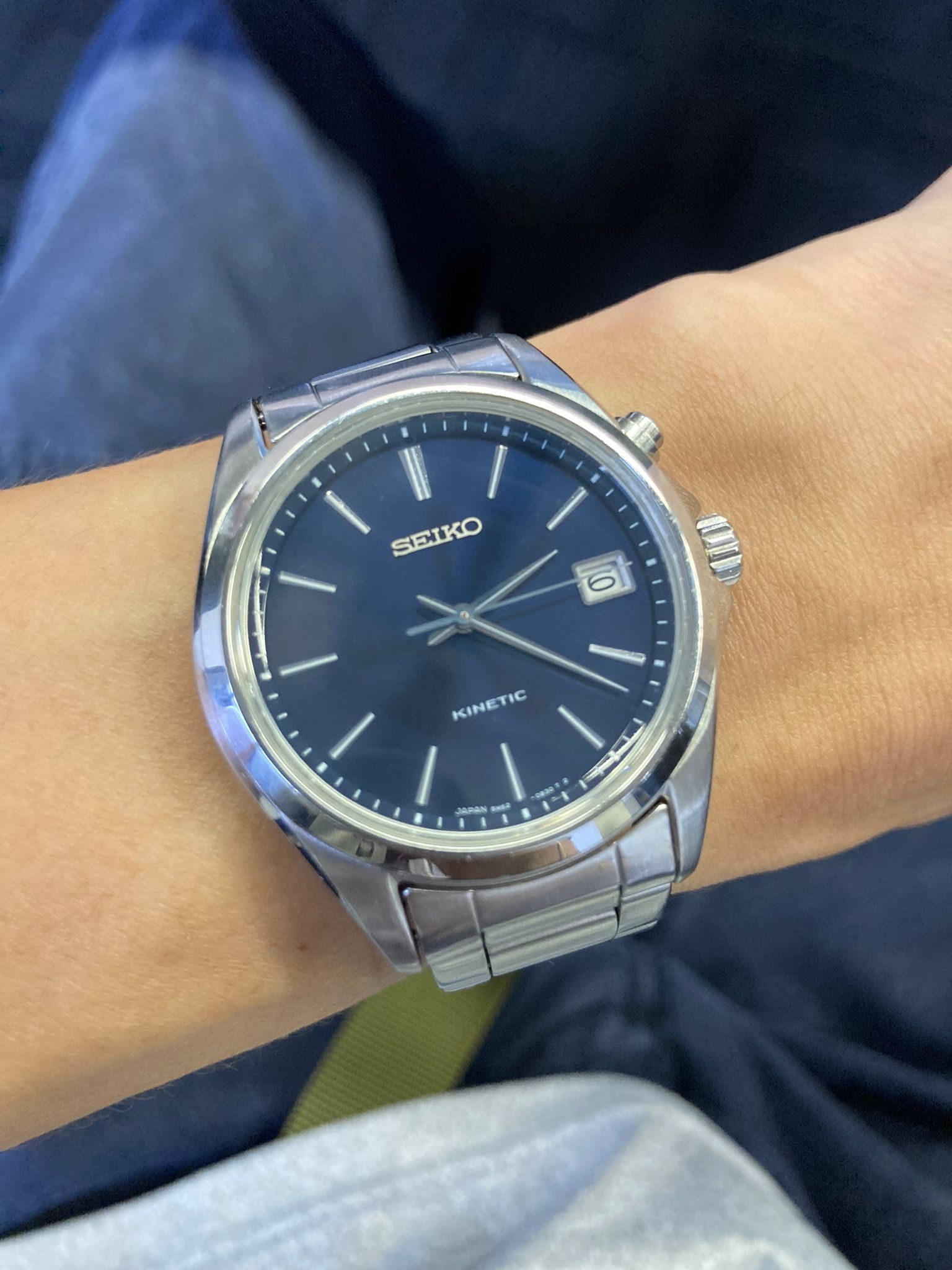 Seiko kinetic blue dial discount