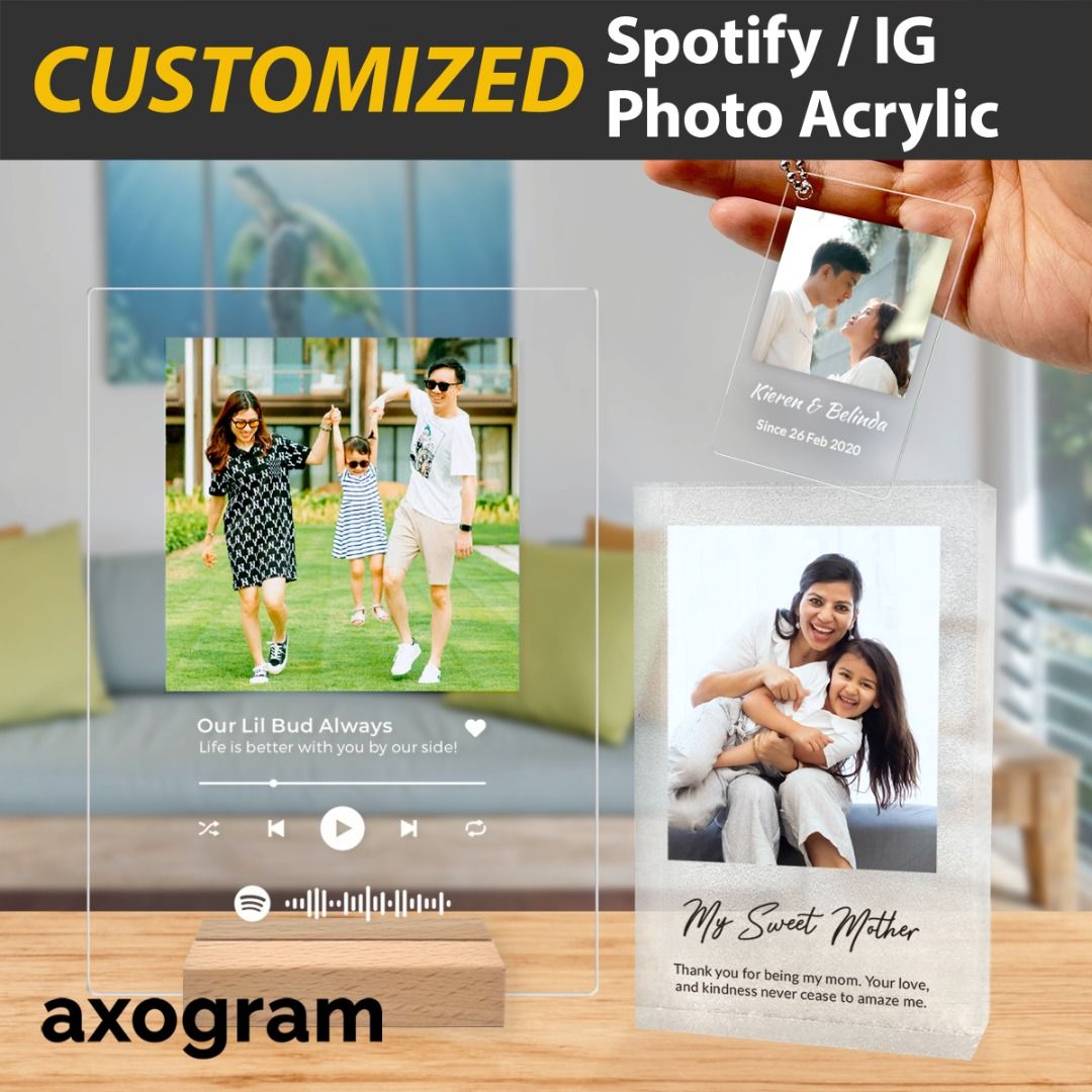 Spotify Acrylic Frame Personalised Insta Post Keychain Customised