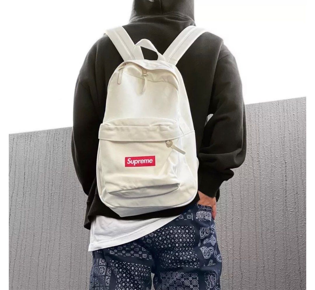 SUPREME CANVAS BACKPACK 背包後背包, 他的時尚, 包, 背包在旋轉拍賣