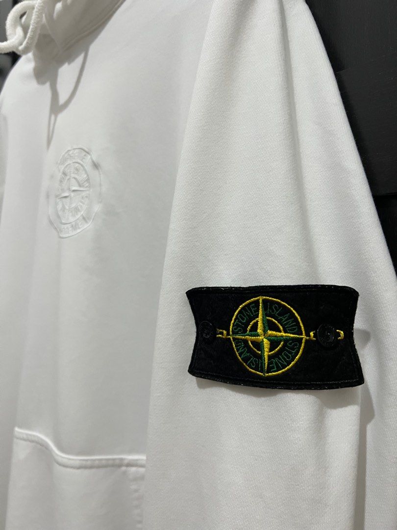 Supreme x stone island hoodie white 2025
