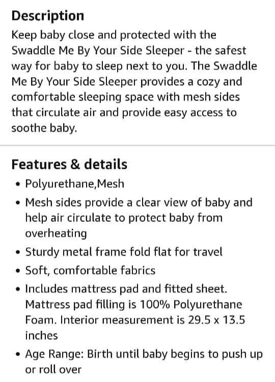 Swaddle me By your side sleeper, Babies & Kids, Baby Nursery & Kids
