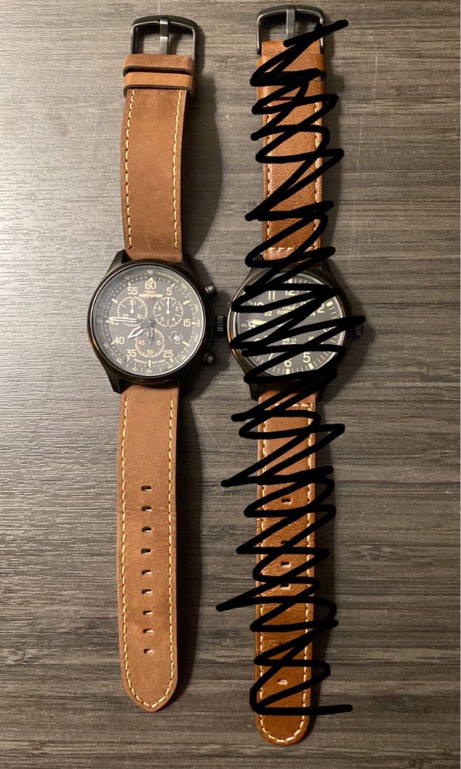 Expedition field chronograph discount 43mm leather watch