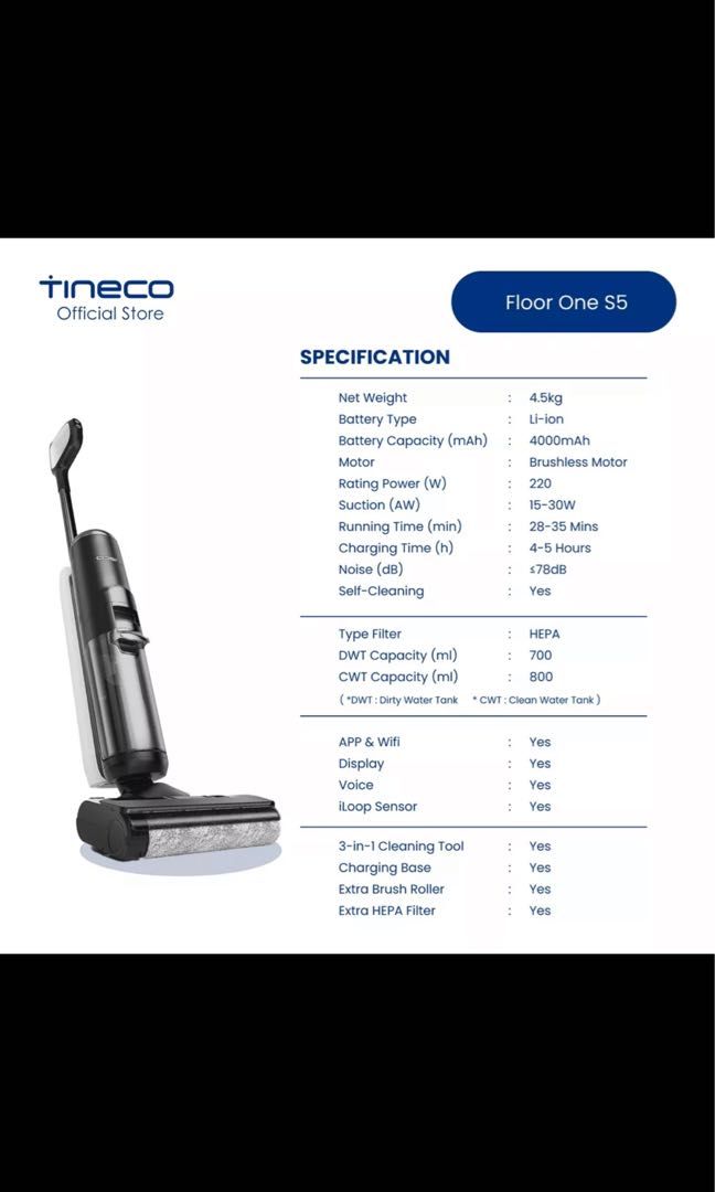 Tineco s5 ( with warranty), TV & Home Appliances, Vacuum Cleaner