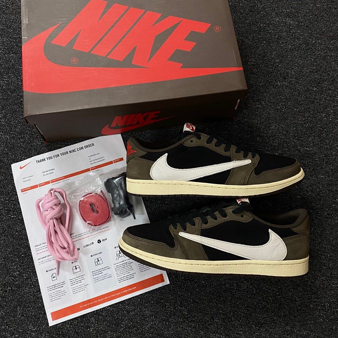 Travis Scott Ts x AJ1 Low Mocha 1.0 UK10 Men s Fashion Footwear
