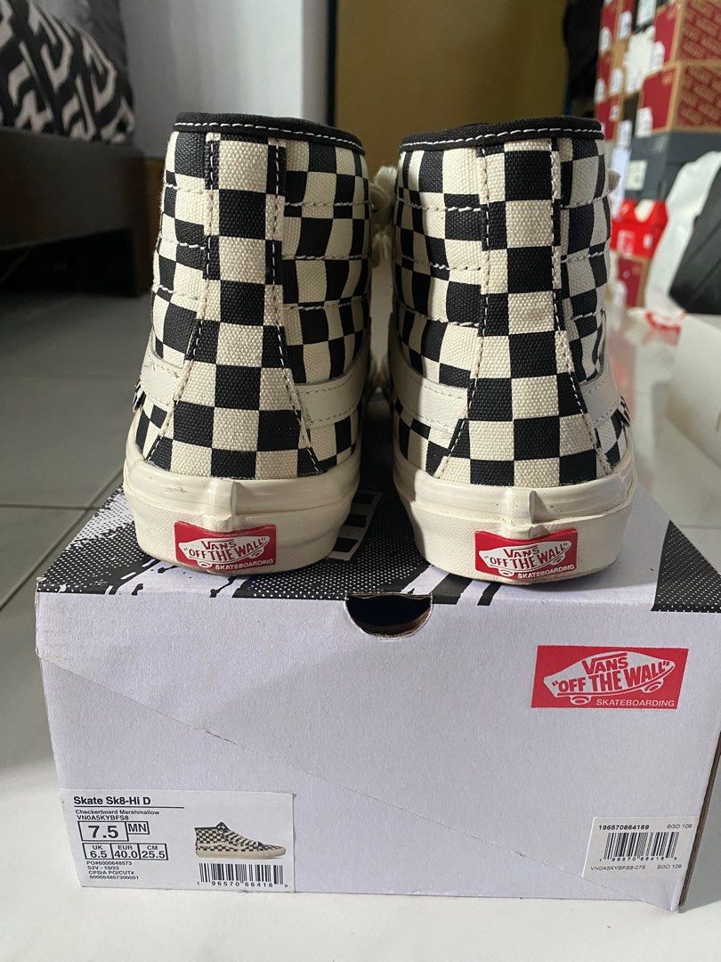 Checkerboard vans hi on sale