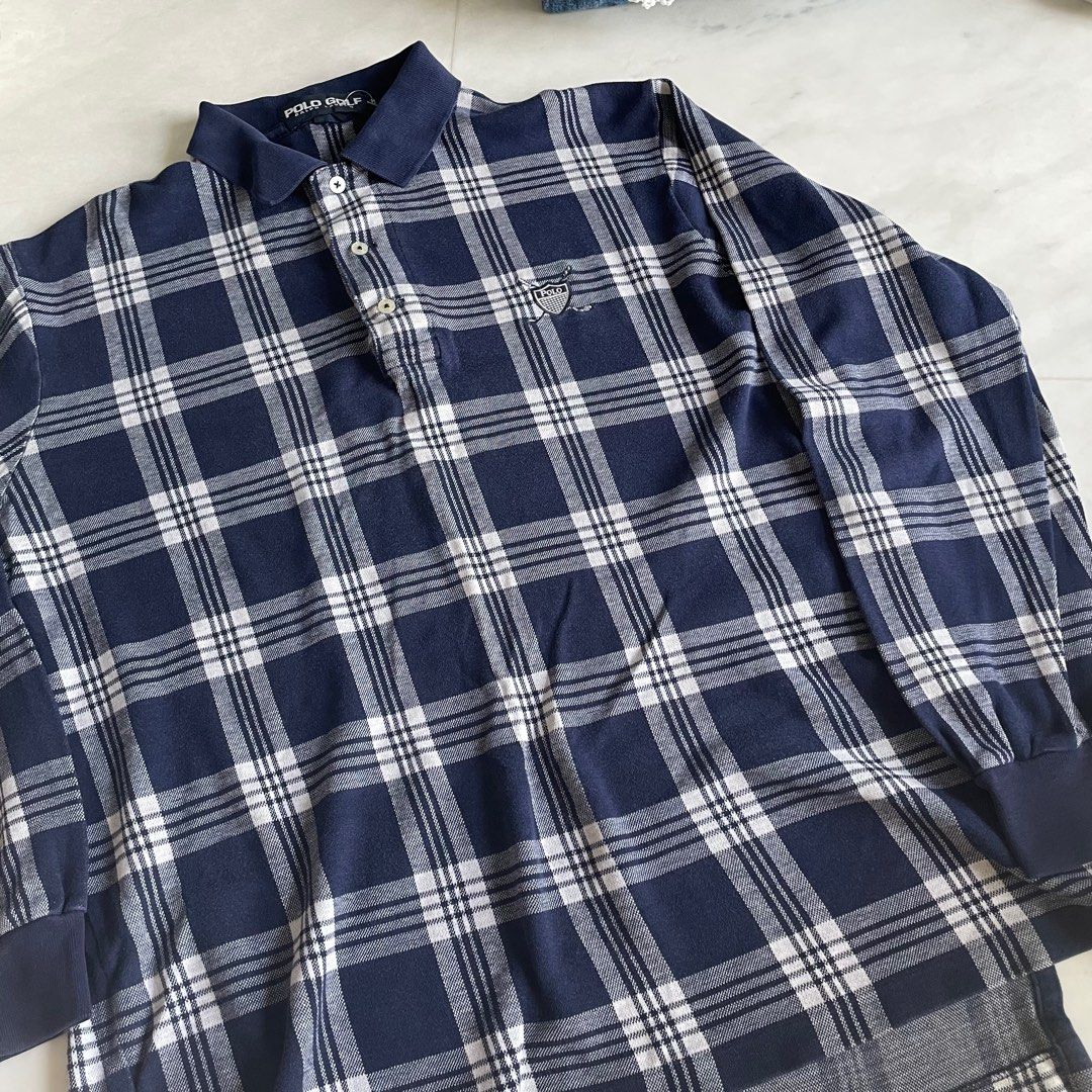Checkered cheap golf shirt