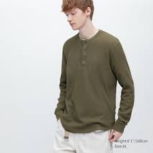 Hollister Long Sleeve Waffle Henley T-Shirt