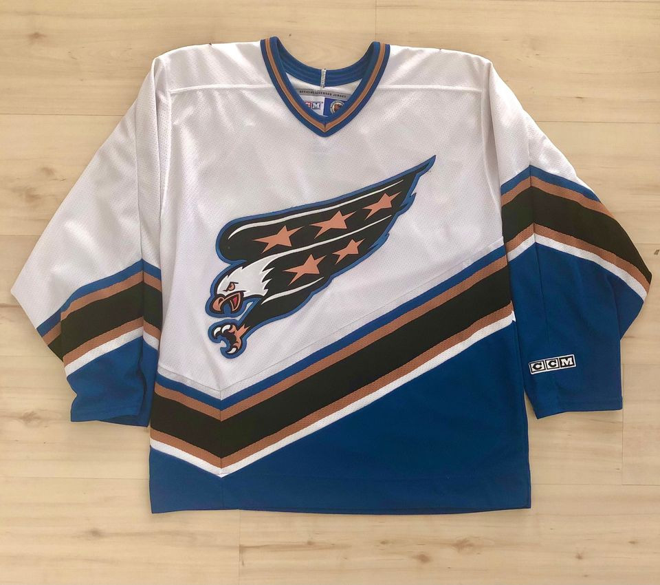 Vintage CCM NHL Washington Capitals Blue Screaming Eagle Hockey