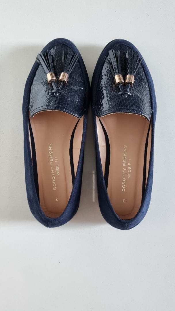Wide fit navy loafers hotsell