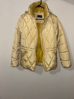 Yellow puffer jacket