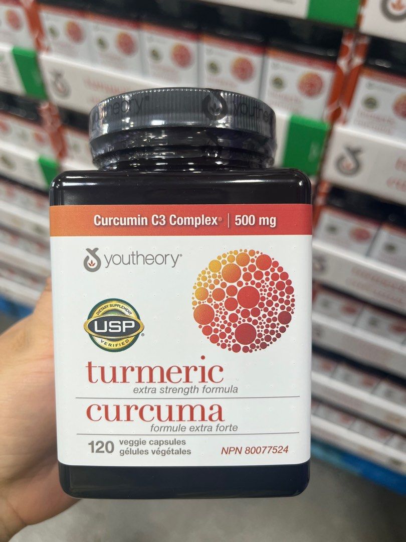 youtheory Turmeric Extra Strength 500 mg 120 Veggie Capsules, 健康及營養食用
