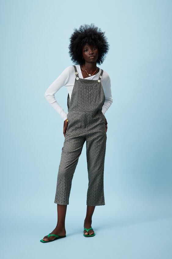 Embroidered sales jumpsuit zara