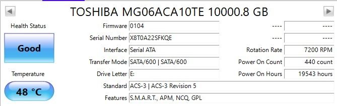 10TB HDD - Toshiba MG06ACA Enterprise Capacity Hard Drive, Computers ...