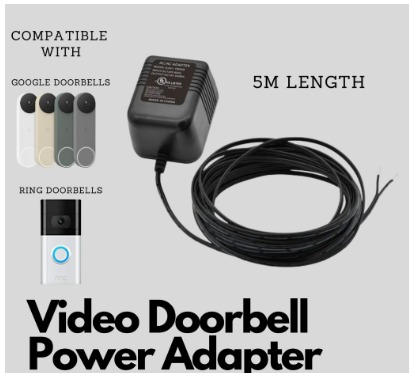 18V Power Adapter for Google Nest Video Doorbell Ring and Aqara