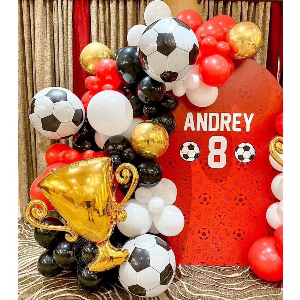 99Pcs Football Soccer Garland Arch Kit Giant Soccer Ball & Trophy