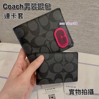 Previously sold for $$699👉This month's clearance sale $599😱🫶 ✅Hong Kong stock✅Buy now, ship immediately ‼️ First come, first served!  👨🏻 Coach Men Compact 2 in 1 Wallet with signature Men's black and gray CC logo set, 2-piece bi-fold short wallet with cardholder😍 Scratch-resistant leather bi-fold short wallet, with bill compartment, photo slot, multiple card slots, plus an additional cardholder, can be used separately! Great value😎👍64246018642050110