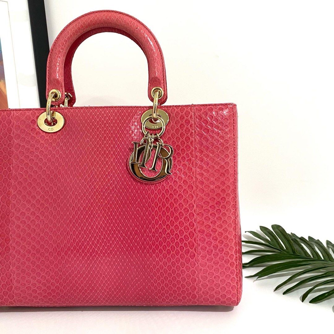Lady dior python handbag Dior Silver in Python  30409143