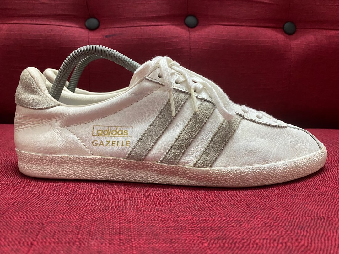 Adidas gazelle leather white red online