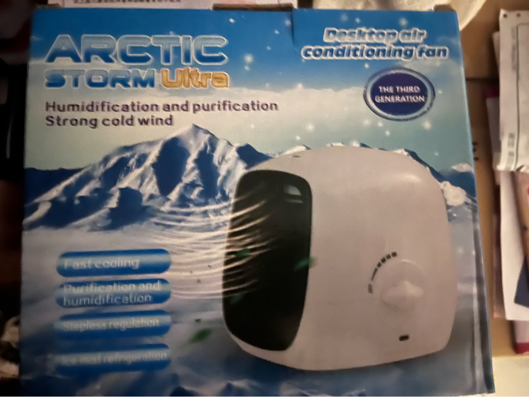 [免運]Arctic storm ultra 迷你水冷風扇#23畢業出清, 家具及居家用品, 燈飾及風扇, 風扇在旋轉拍賣