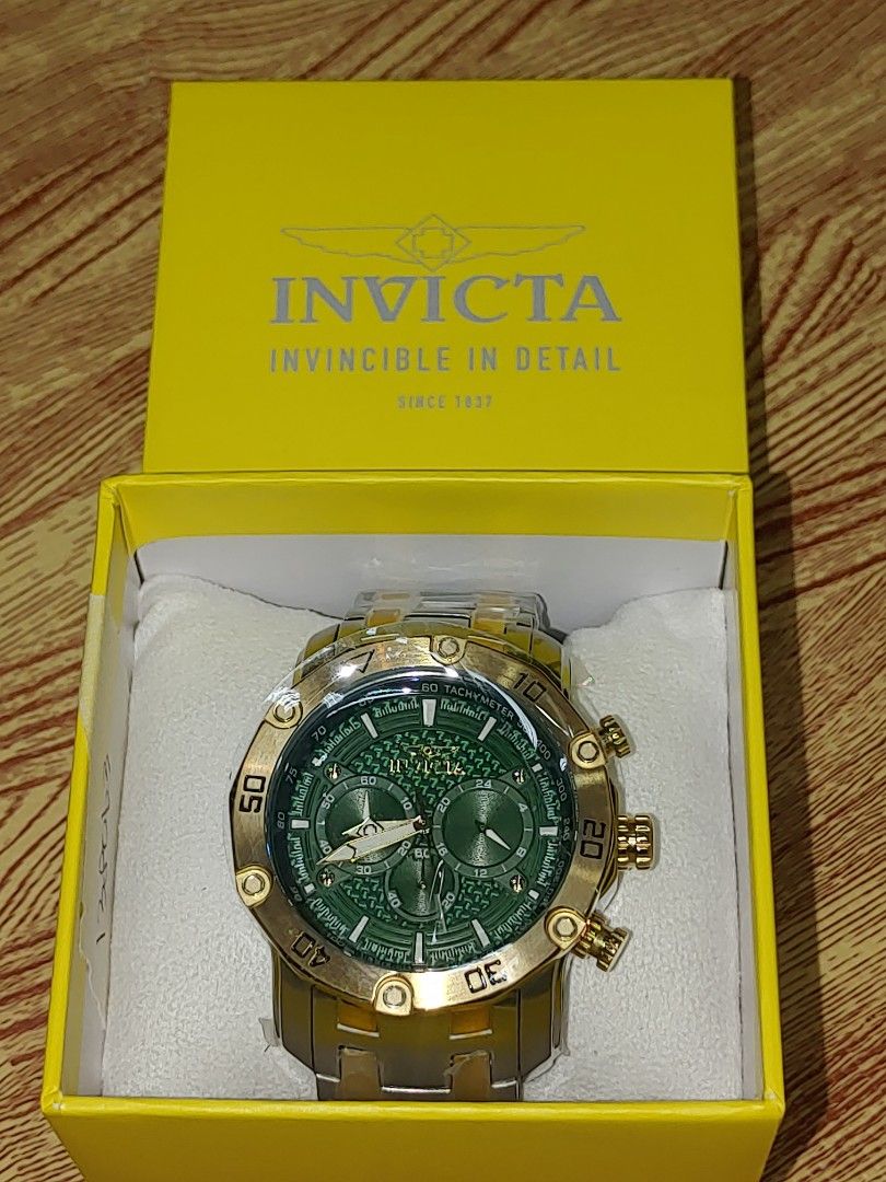 Invicta gold hotsell watch green face