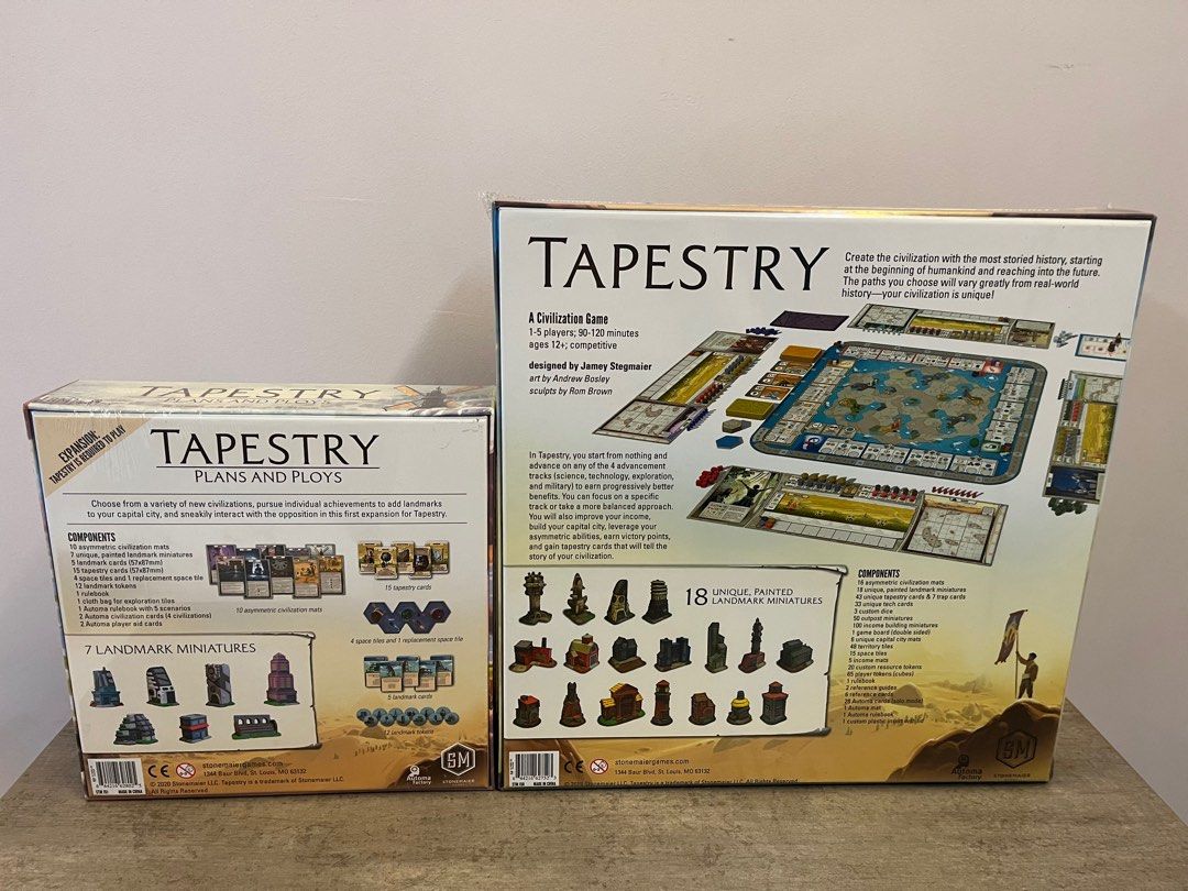(authentic) Tapestry + Plans and Ploys expansion board game, Hobbies