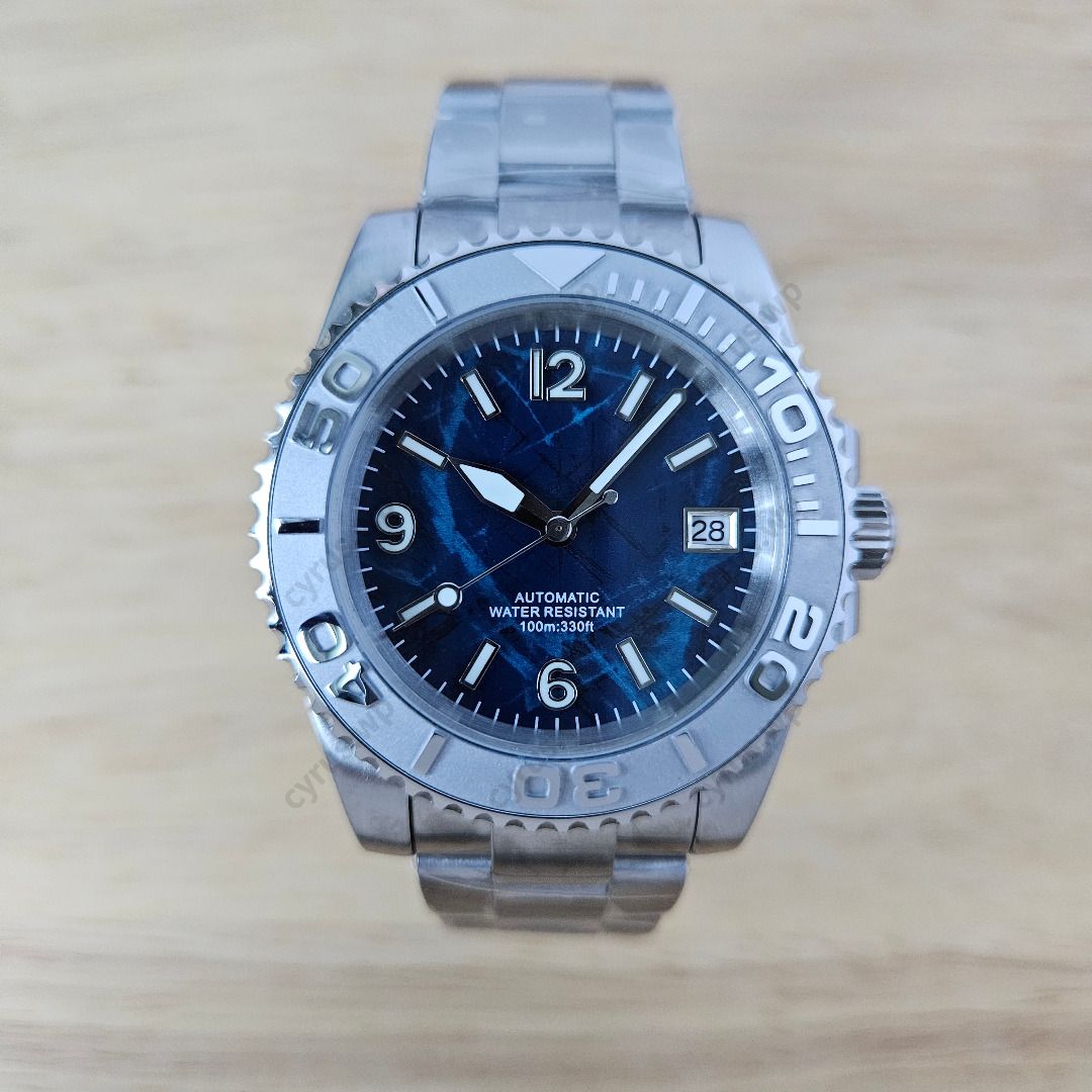 Automatic Watch 40MM Steel Blue Diver Sapphire Glass NH35 Seiko Movement