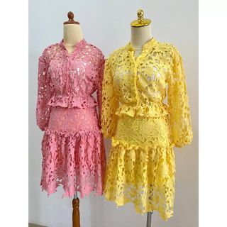 Avery Premium Crochet Blouse n Skirt Set dress lace dress renda dress brukat dress pesta