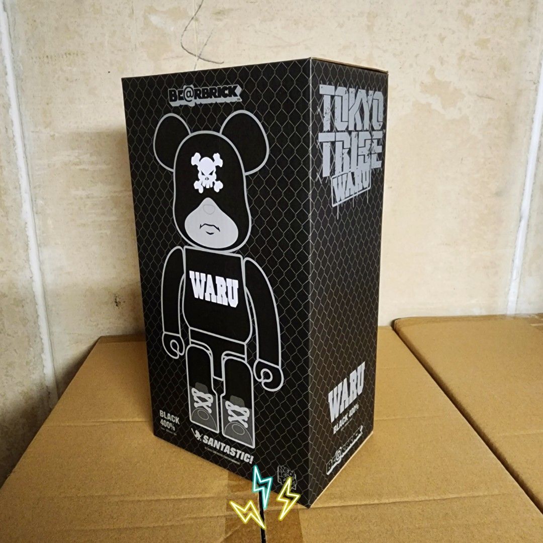 Bearbrick 400% TOKYO TRIBE WARU 東京暴族Black + White 黑白set (2 pcs) Medicom Toy  Be@rbrick
