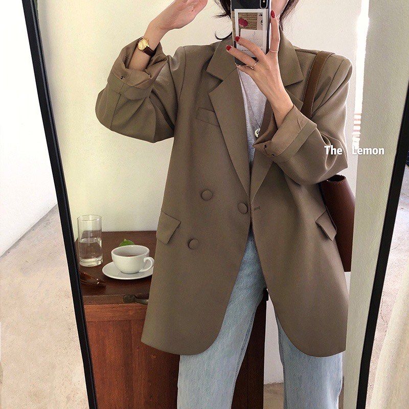 black oversized blazer (Category: Coats, Jackets and Outerwear) located in Tarlac. Submitted by michaelaspreloved__ (Listing ID 1236170421, Image 3). Description: bnew with tags 🖤 bought in korea for php 1,200!.