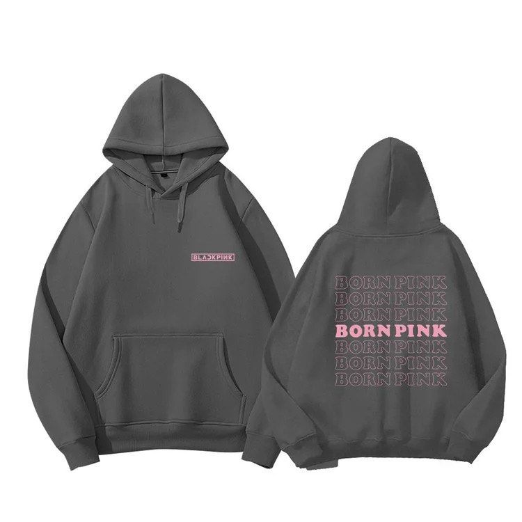 Blackpink 演唱會Bornpink Hoodie - Grey, 女裝, 上衣, 長袖衫- Carousell