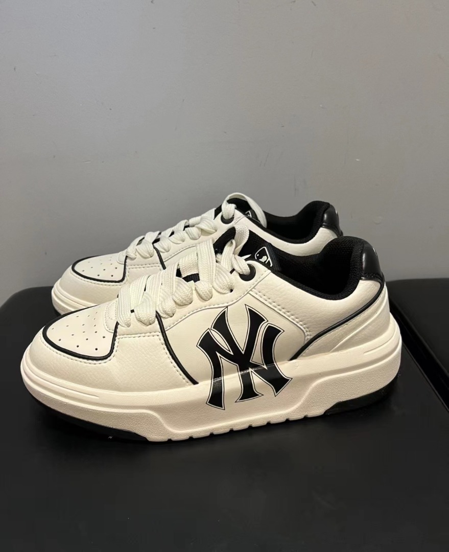 Brand New%MLB The New York Yankees Thick soled shoes Unisex style white,  Men's Fashion, Footwear, Sneakers on Carousell