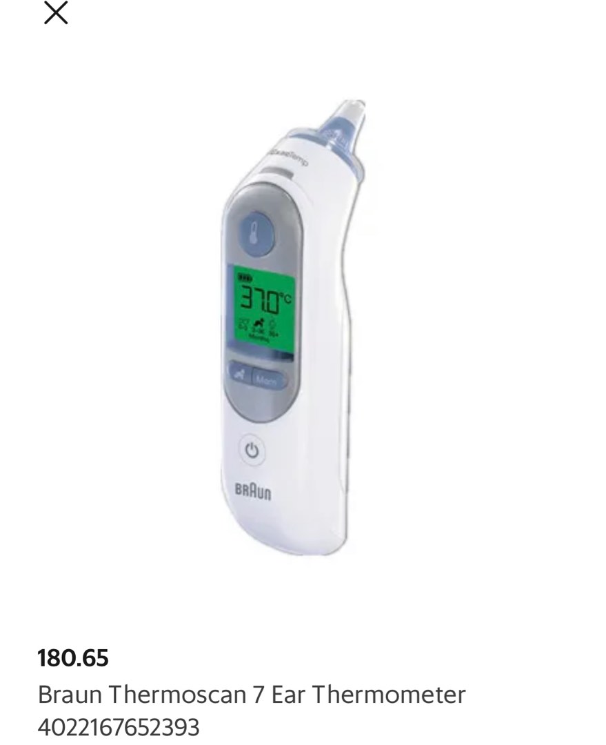 Braun ear thermometer, Health & Nutrition, Health Monitors & Weighing
