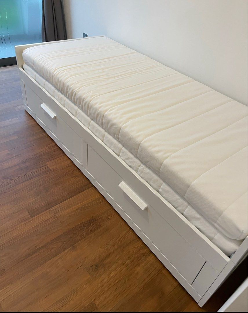 Brimnes Ikea Guest bed / pull out bed, Furniture & Home Living