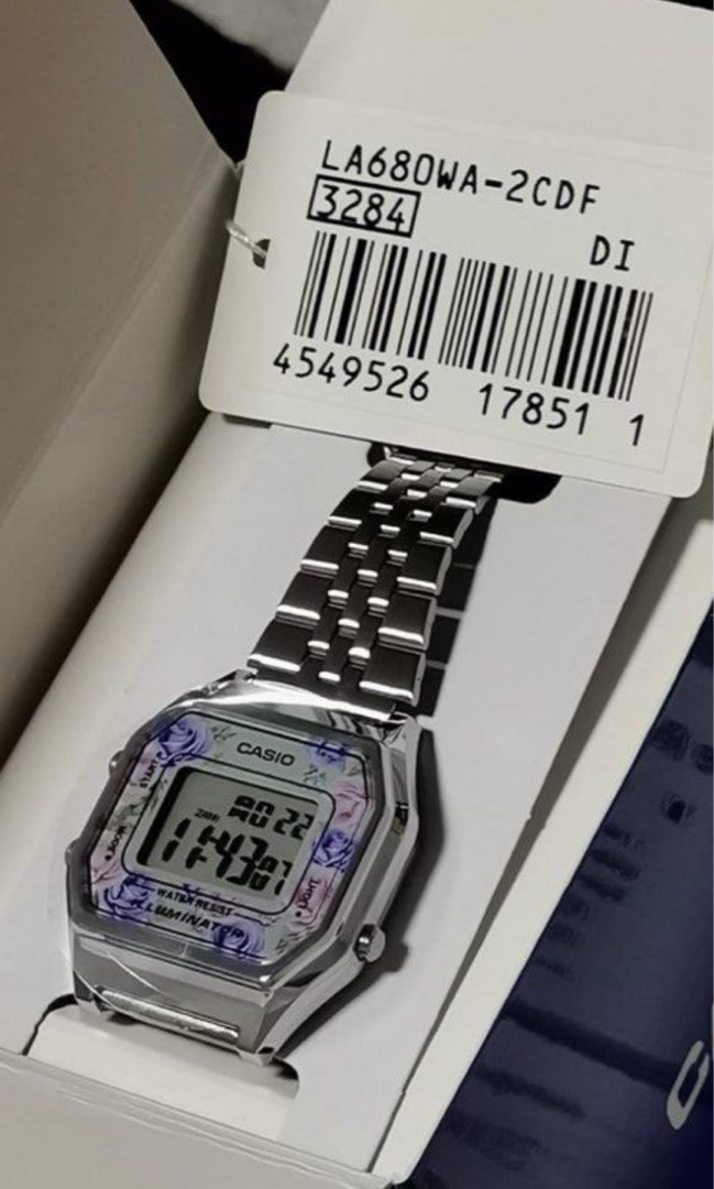 Casio digital watch stainless on sale steel