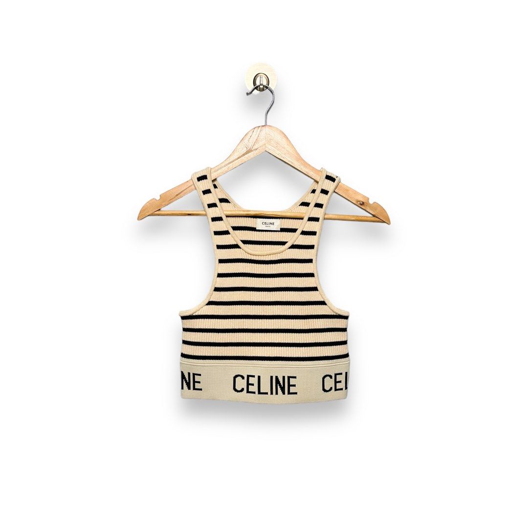 Celine Striped Sports Bra, Luxury, Apparel on Carousell