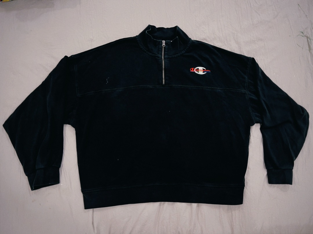 Champion Quarter Zip Sweater, Women's Fashion, Tops, Longsleeves on