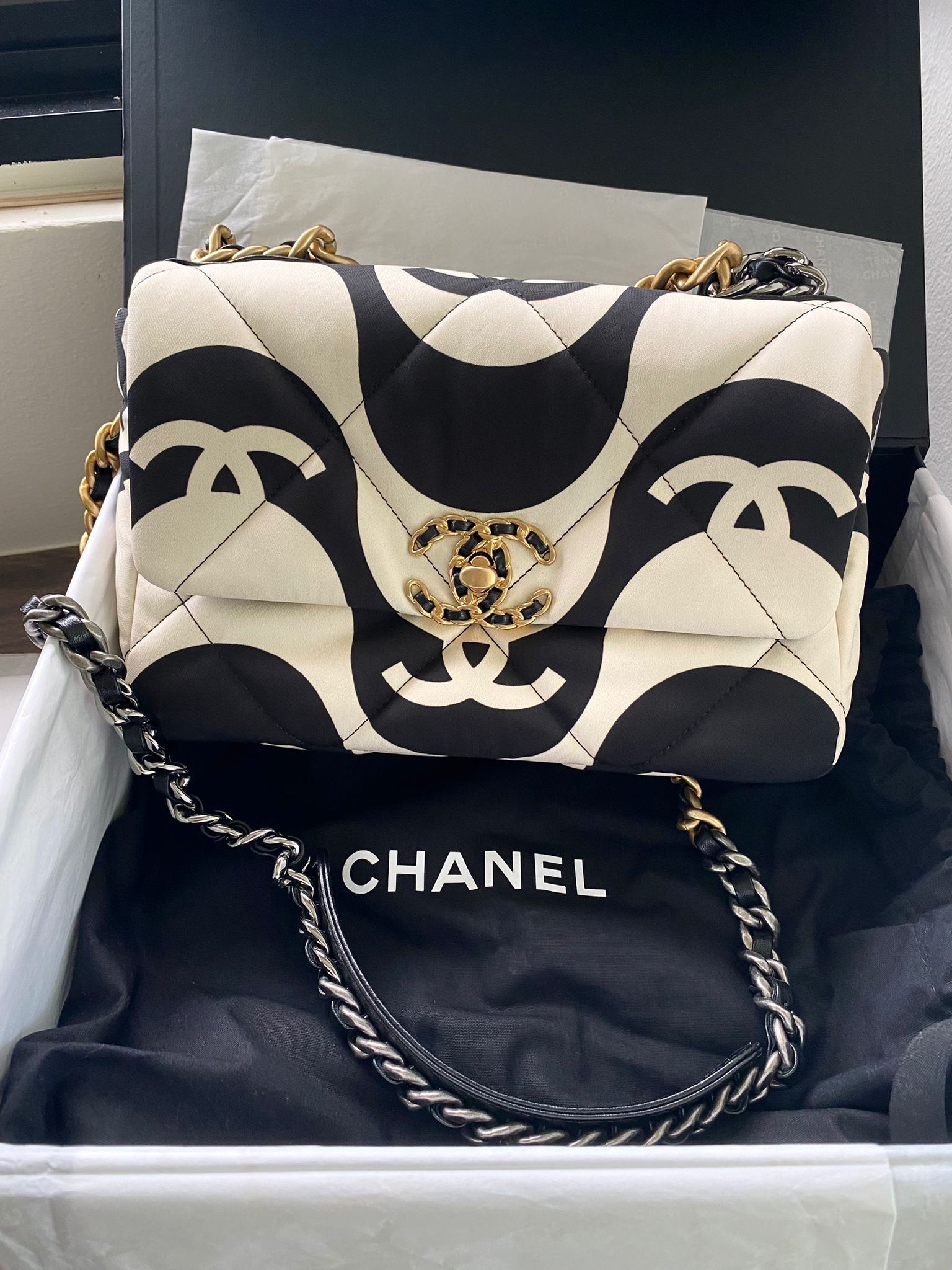 Chanel silk cheap bag