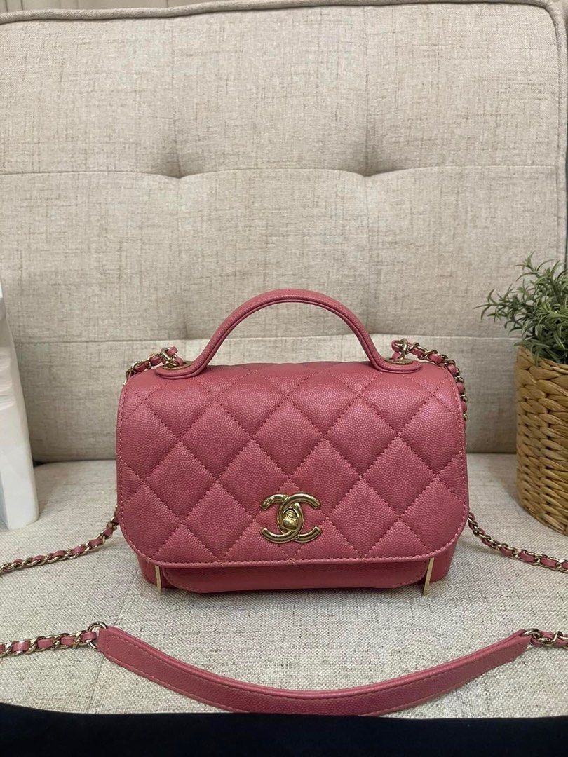 Business Affinity Flap Caviar Pink GHW
